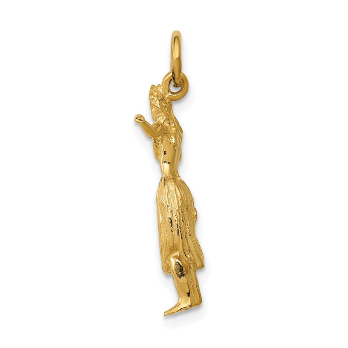 14k 3-D Hula Dancer Charm-A0240