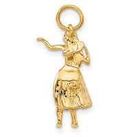 14k 3-D Hula Dancer Charm-A0240