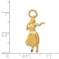 14k 3-D Hula Dancer Charm-A0240