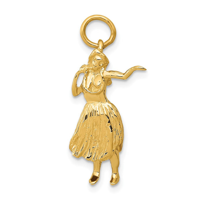14k 3-D Hula Dancer Charm-A0240