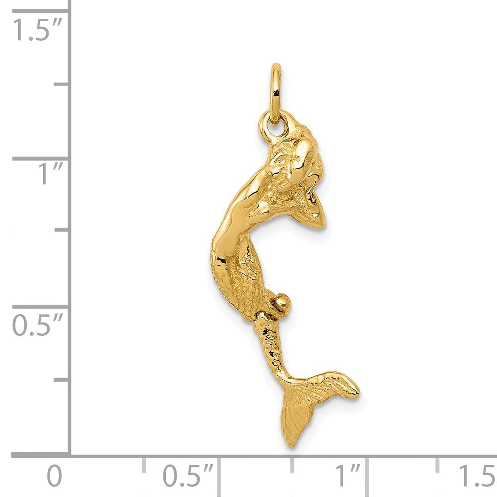 14k 3D Mermaid Charm-A0296