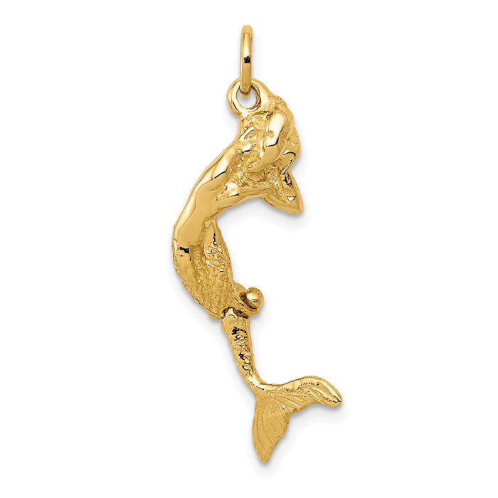 14k 3D Mermaid Charm-A0296