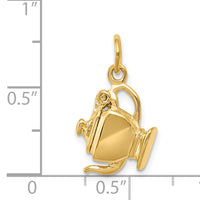 14k 3-D Tea Pot Lid Opens Charm-A0303