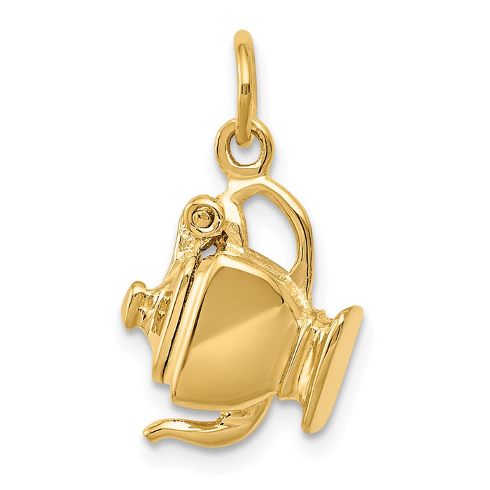 14k 3-D Tea Pot Lid Opens Charm-A0303