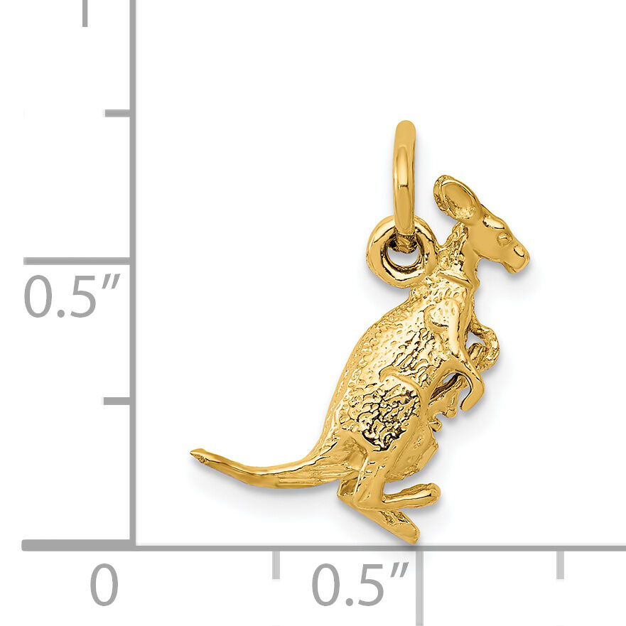 14k 3D Kangaroo with Joey Charm-A0309