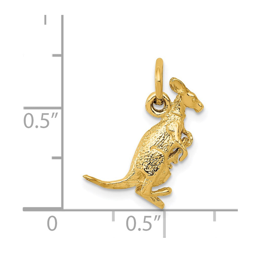 14k 3D Kangaroo with Joey Charm-A0309