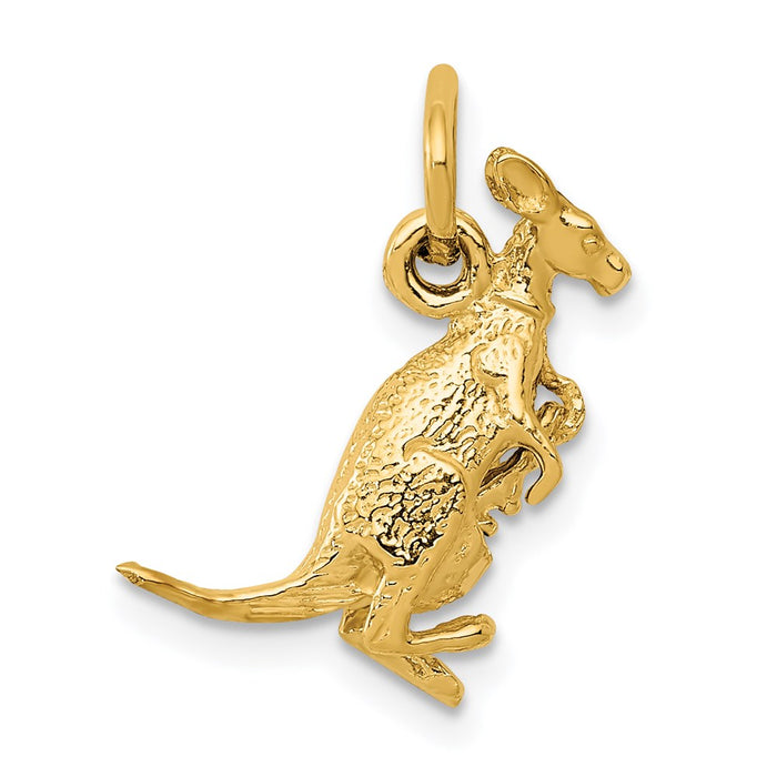 14k 3D Kangaroo with Joey Charm-A0309