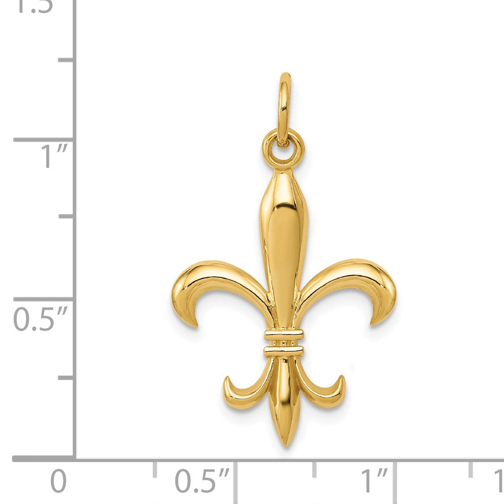 14k Hollow Fleur De Lis Charm-A0310