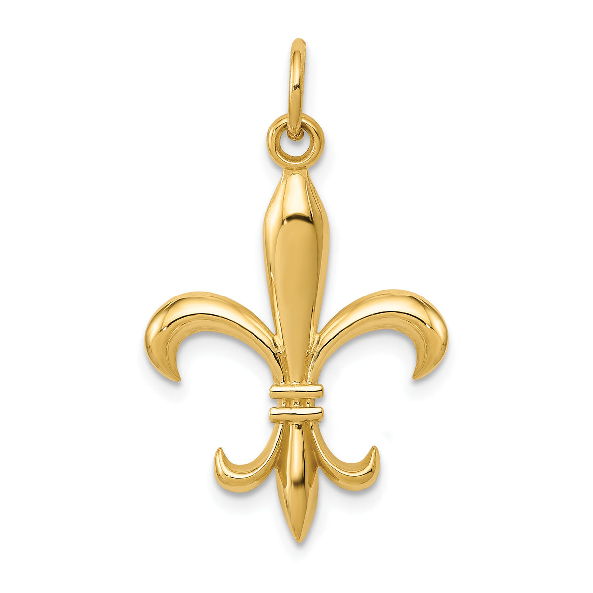 14k Hollow Fleur De Lis Charm-A0310