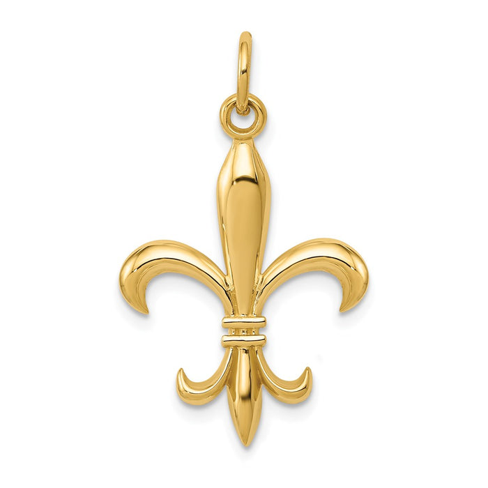 14k Hollow Fleur De Lis Charm-A0310