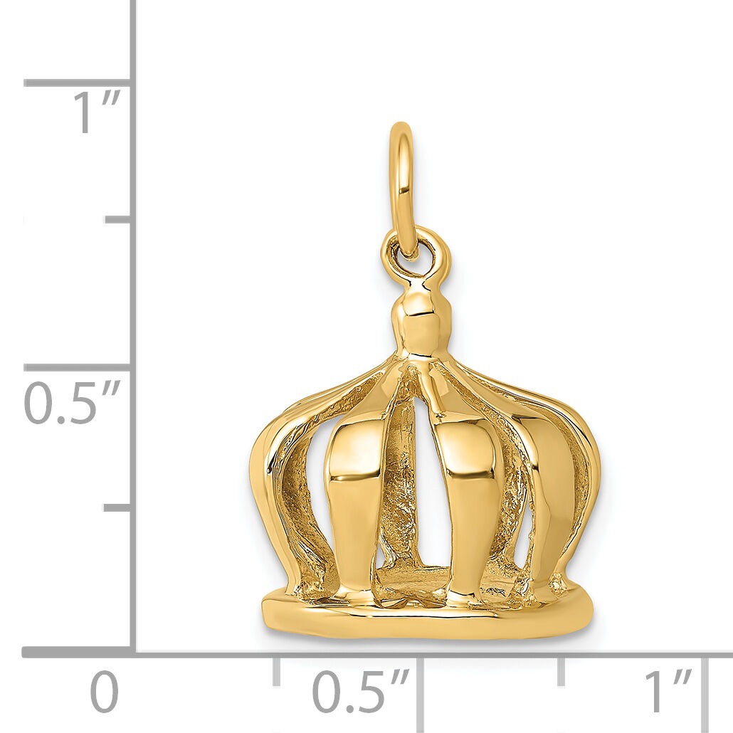 14k 3D Crown Charm-A0318