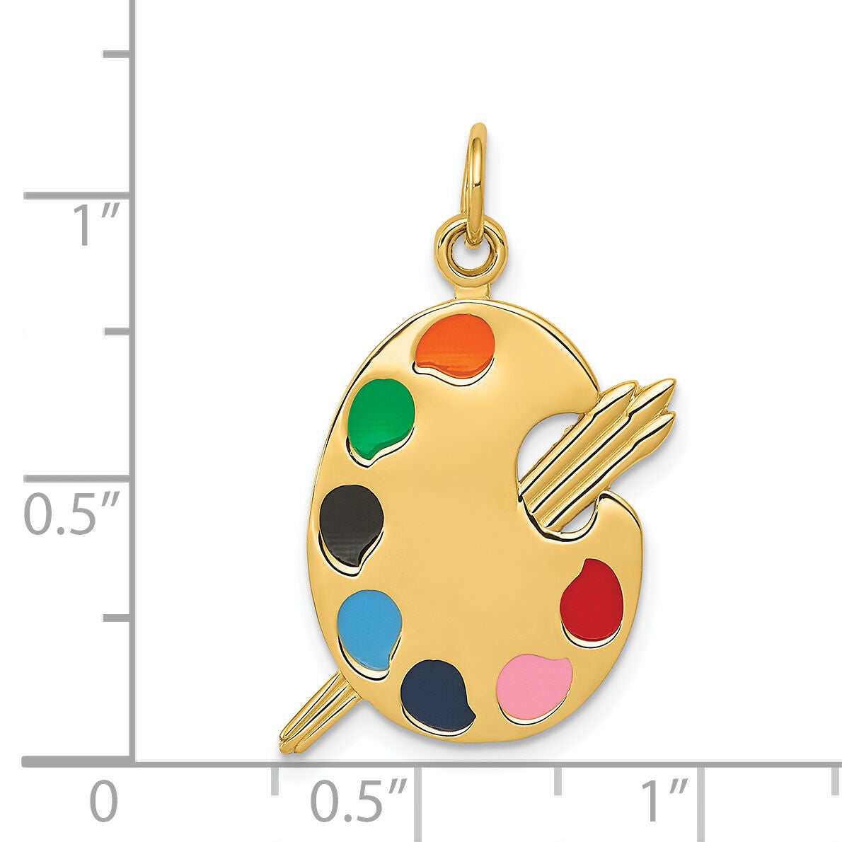 14k Enameled Artist Palette Charm-A0329