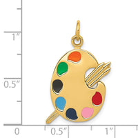 14k Enameled Artist Palette Charm-A0329