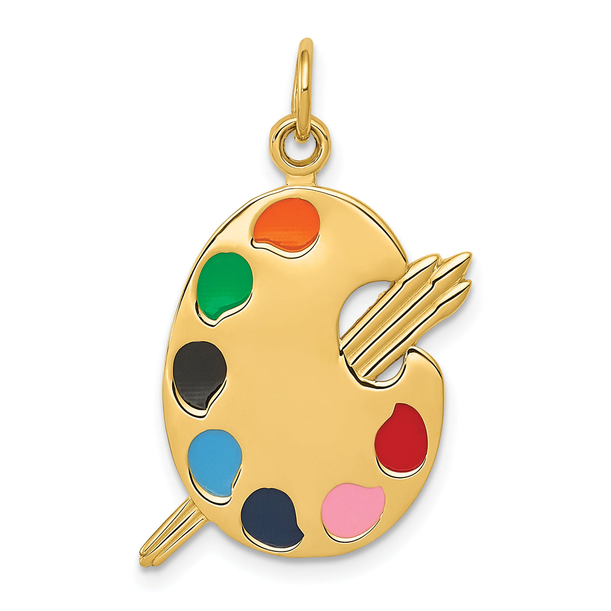 14k Enameled Artist Palette Charm-A0329