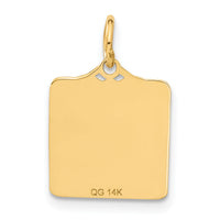 14k Enameled Blue Engravable Birth Certificate Charm-A0363/B