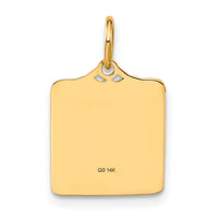 14k Enameled Pink Engravable Birth Certificate Charm-A0363/P