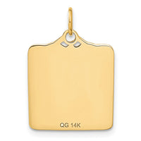 14k Enameled Blue Engravable Birth Certificate Charm-A0364/B