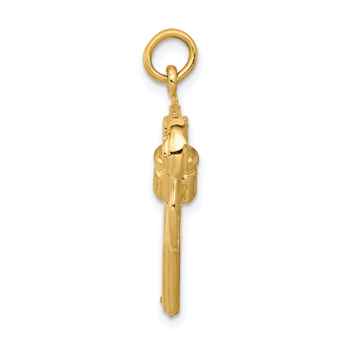 14k and Rhodium Moveable Revolver Charm-A0381