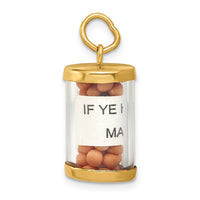 14K 3-D Mustard Seeds Matthew 17  Scroll Pendant-A0407