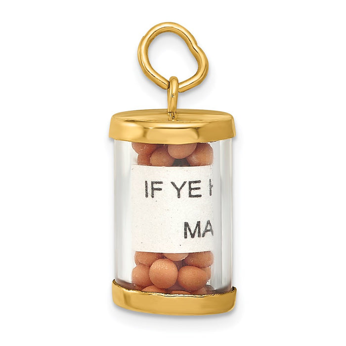 14K 3-D Mustard Seeds Matthew 17  Scroll Pendant-A0407