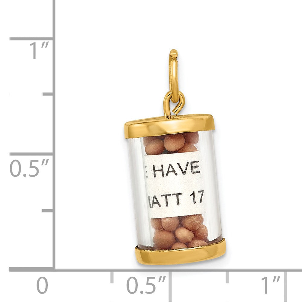 14K 3-D Mustard Seeds Matthew 17  Scroll Pendant-A0407