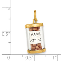 14K 3-D Mustard Seeds Matthew 17  Scroll Pendant-A0407