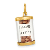 14K 3-D Mustard Seeds Matthew 17  Scroll Pendant-A0407