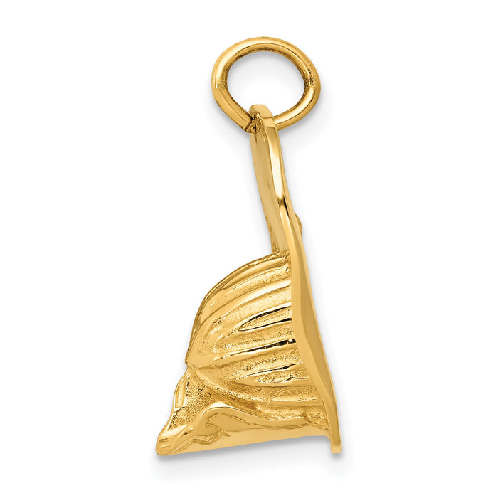 14k 3-D Large Fireman's Hat Charm-A0412