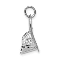 14k White Gold 3-D Large Fireman's Hat Charm-A0412W