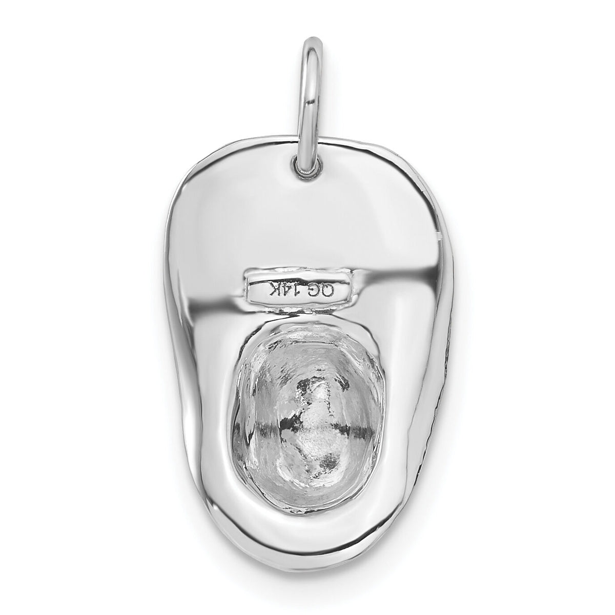 14k White Gold 3-D Large Fireman's Hat Charm-A0412W