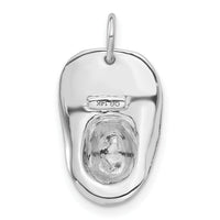 14k White Gold 3-D Large Fireman's Hat Charm-A0412W
