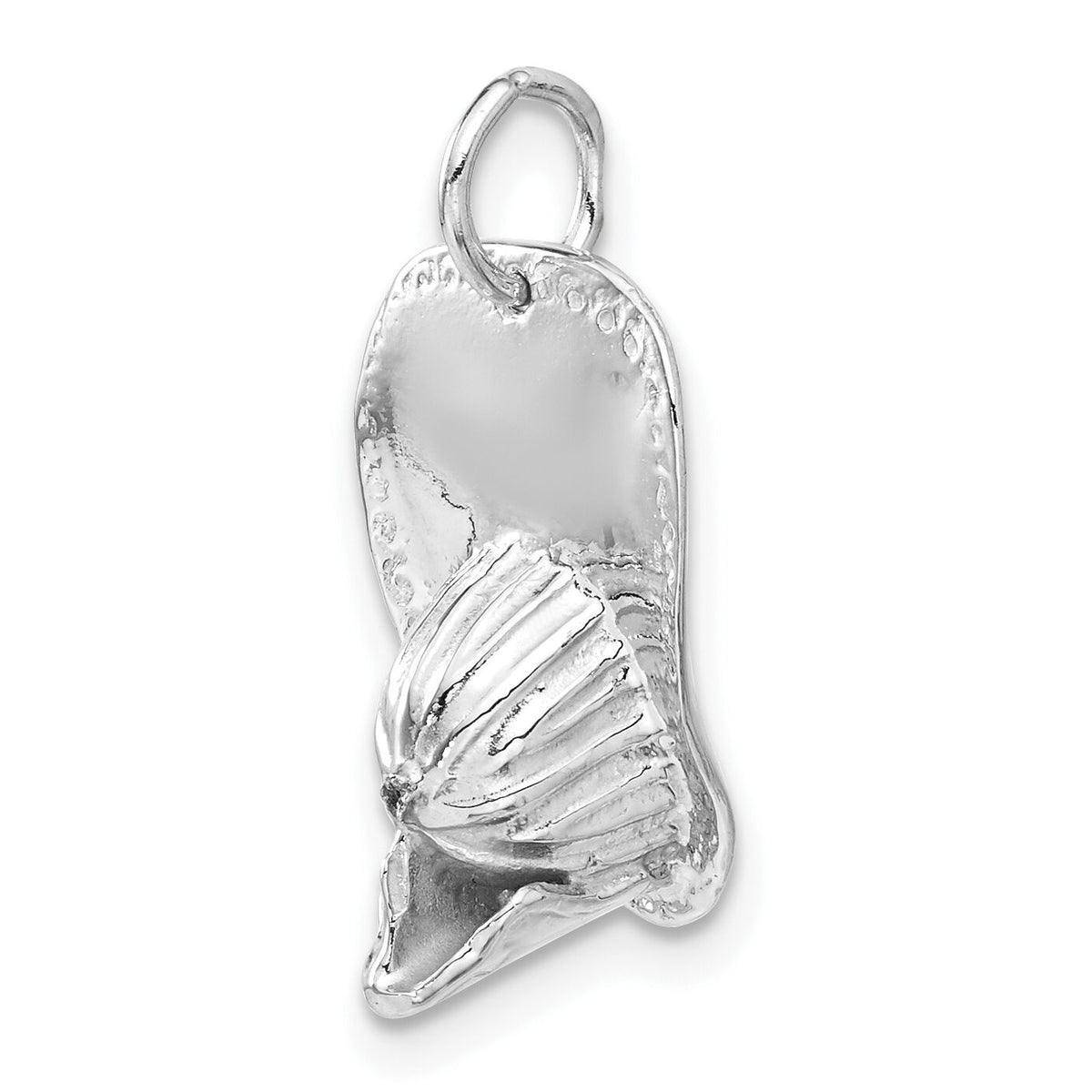 14k White Gold 3-D Large Fireman's Hat Charm-A0412W