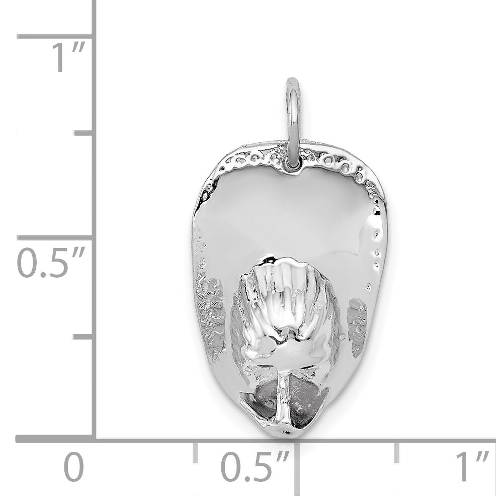 14k White Gold 3-D Large Fireman's Hat Charm-A0412W