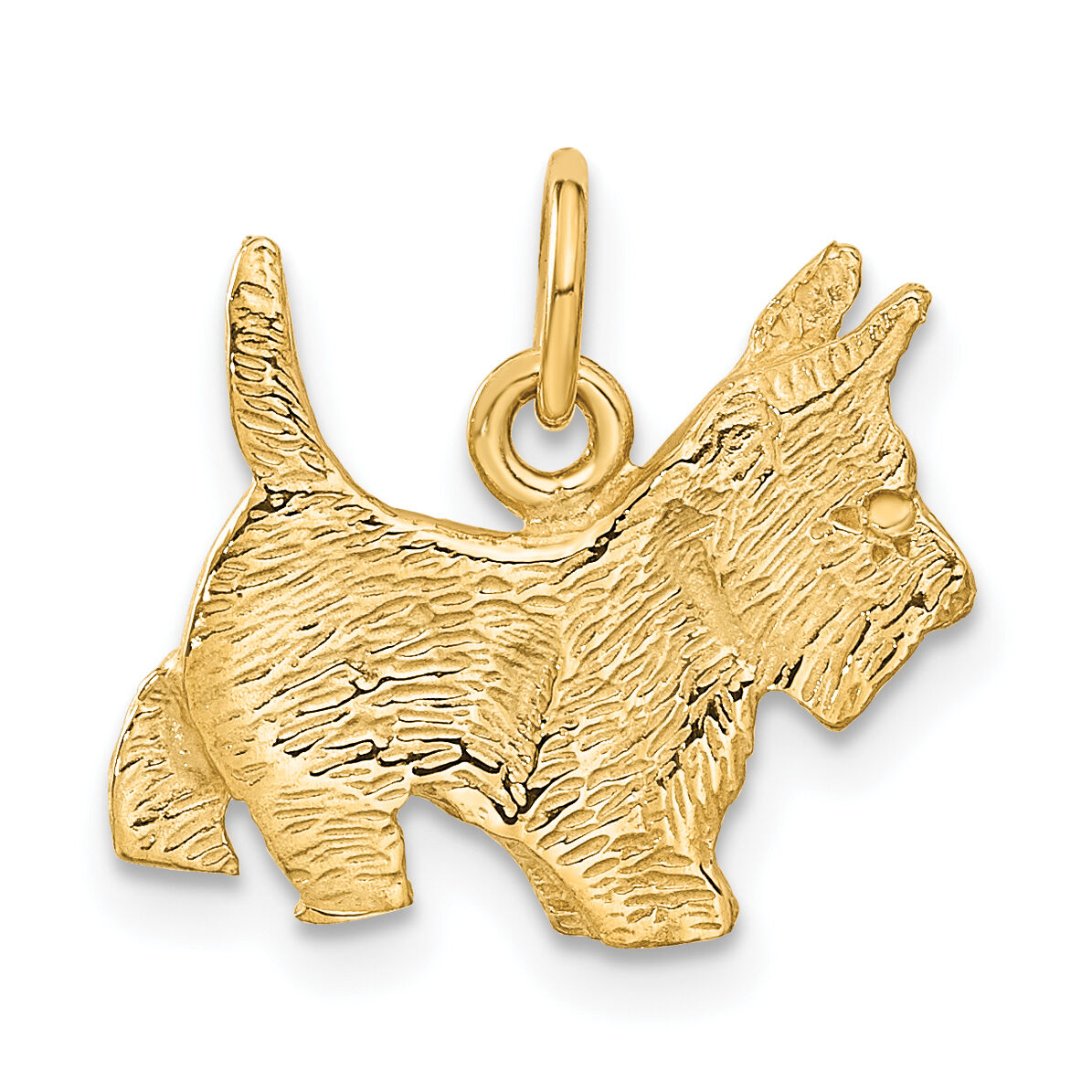 14k Ruby Eye Scottie Dog Charm-A0845