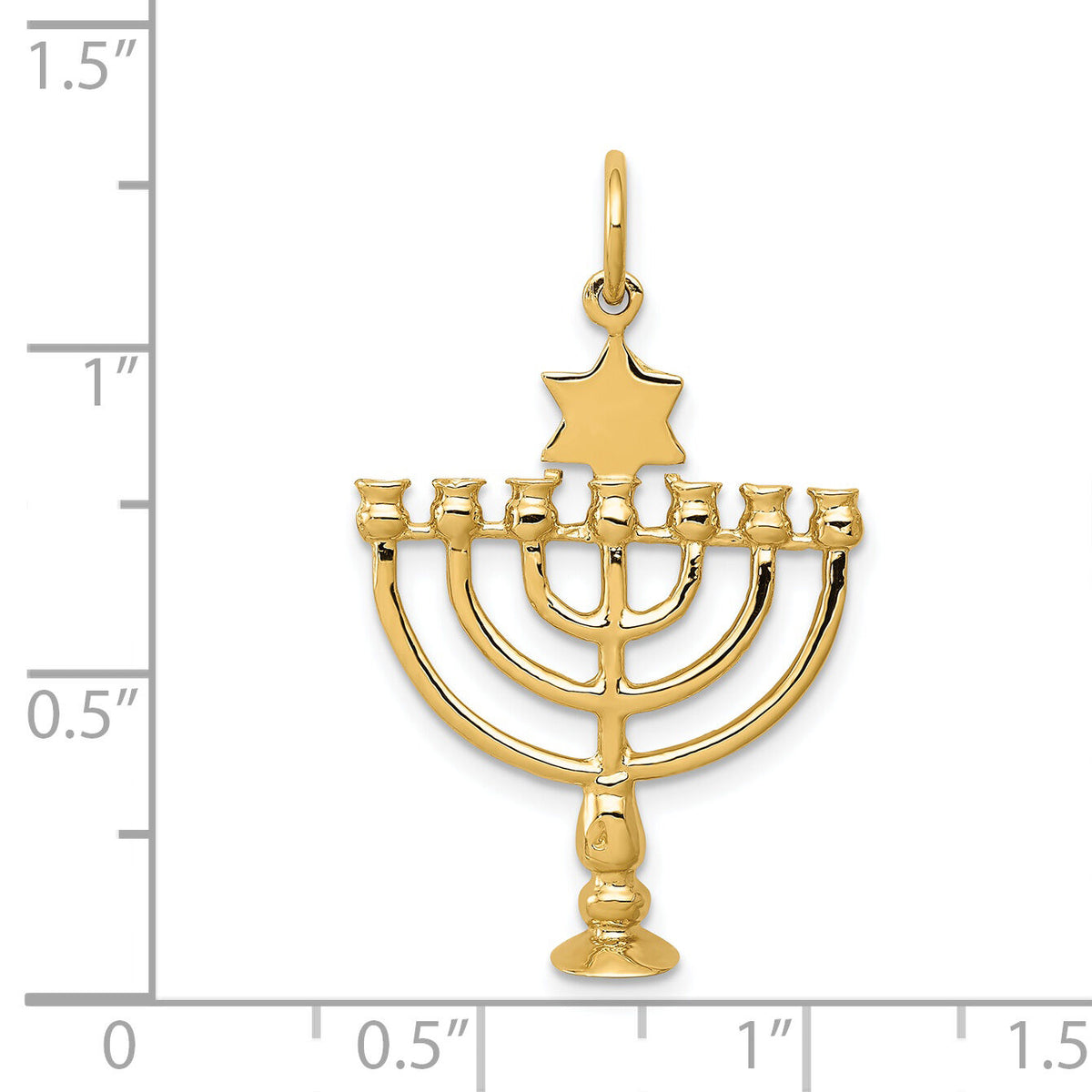 14K 3D Menorah Charm-A1053