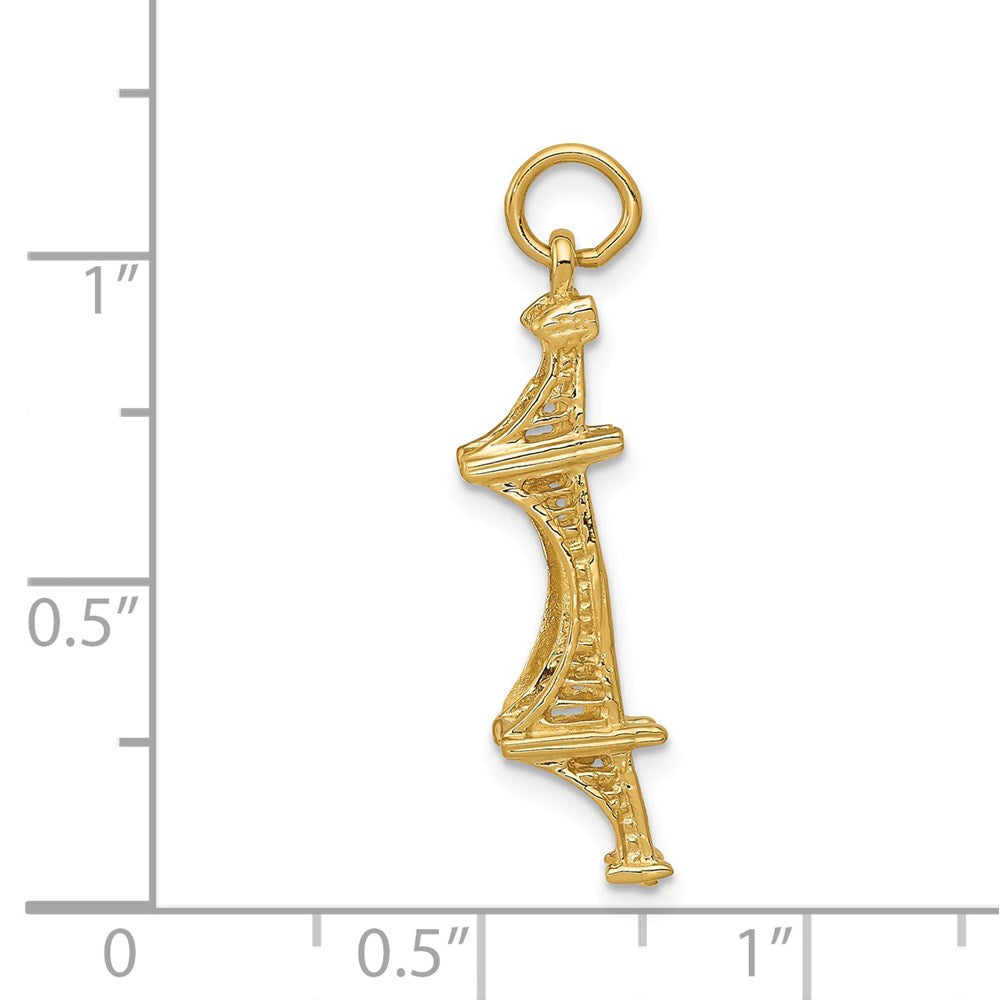 14k 3D Golden Gate Bridge Charm-A1069/L