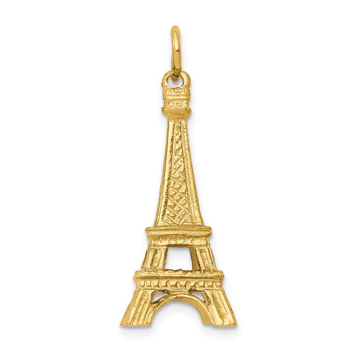 14KY  3D Eiffel Tower Charm-A1175