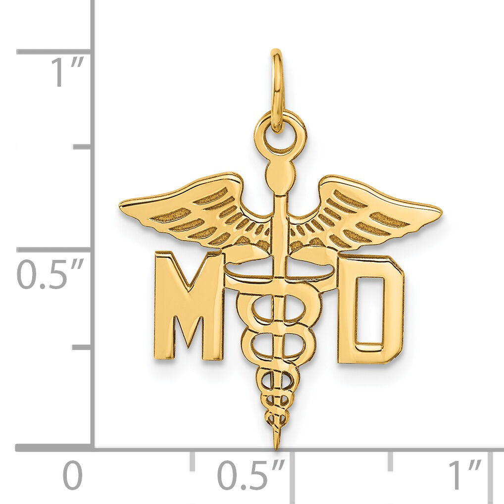 14k Large M.D. Caduceus Charm-A1195