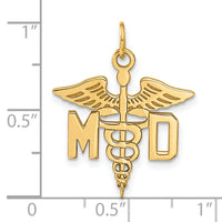 14k Large M.D. Caduceus Charm-A1195