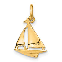 14K  3D Sailboat Charm-A1206