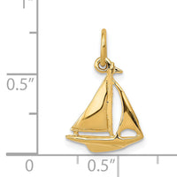 14K  3D Sailboat Charm-A1206