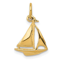 14K  3D Sailboat Charm-A1206