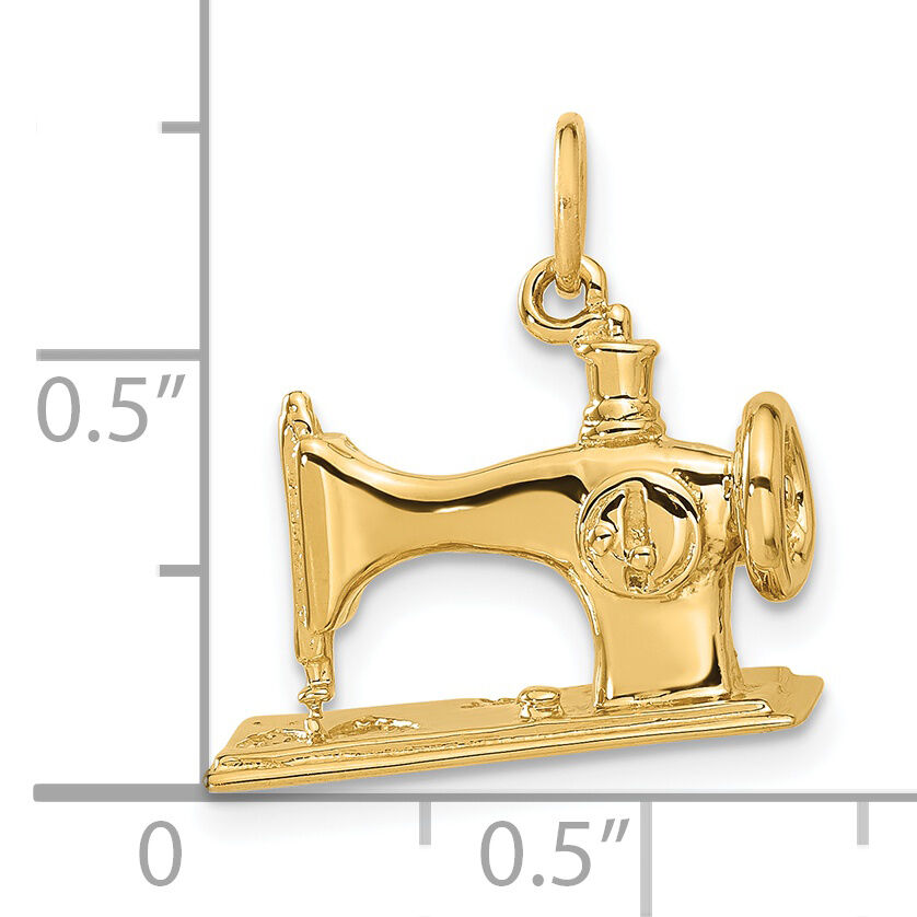 14K  3D Antique Sewing Machine Charm-A1212