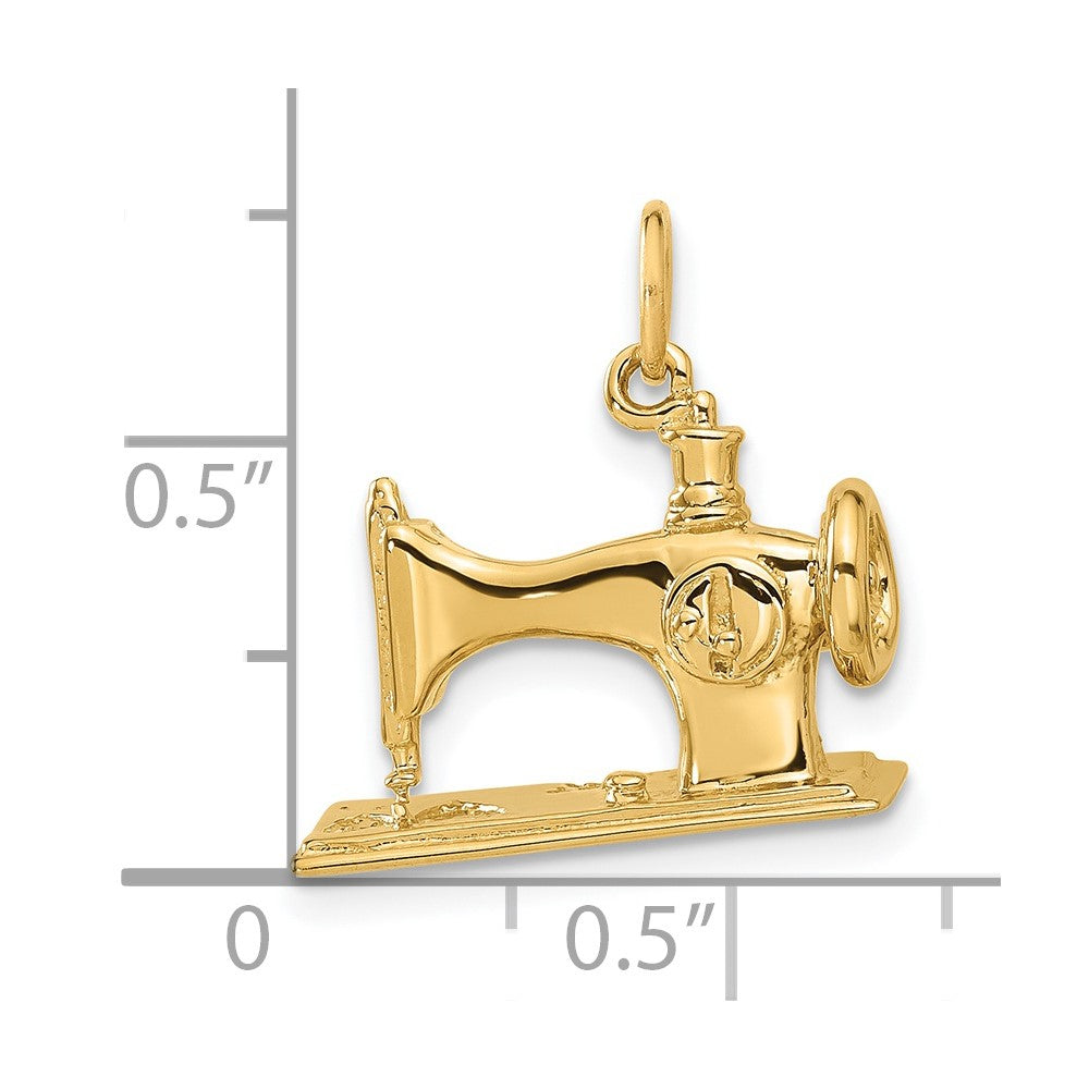 14K  3D Antique Sewing Machine Charm-A1212