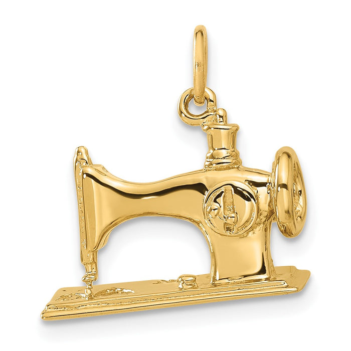 14K  3D Antique Sewing Machine Charm-A1212
