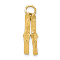 14K 3D Pair Of Skis Charm-A1224