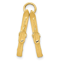 14K 3D Pair Of Skis Charm-A1224