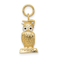 14K Graduation Owl Charm with Enamel-A1546/L