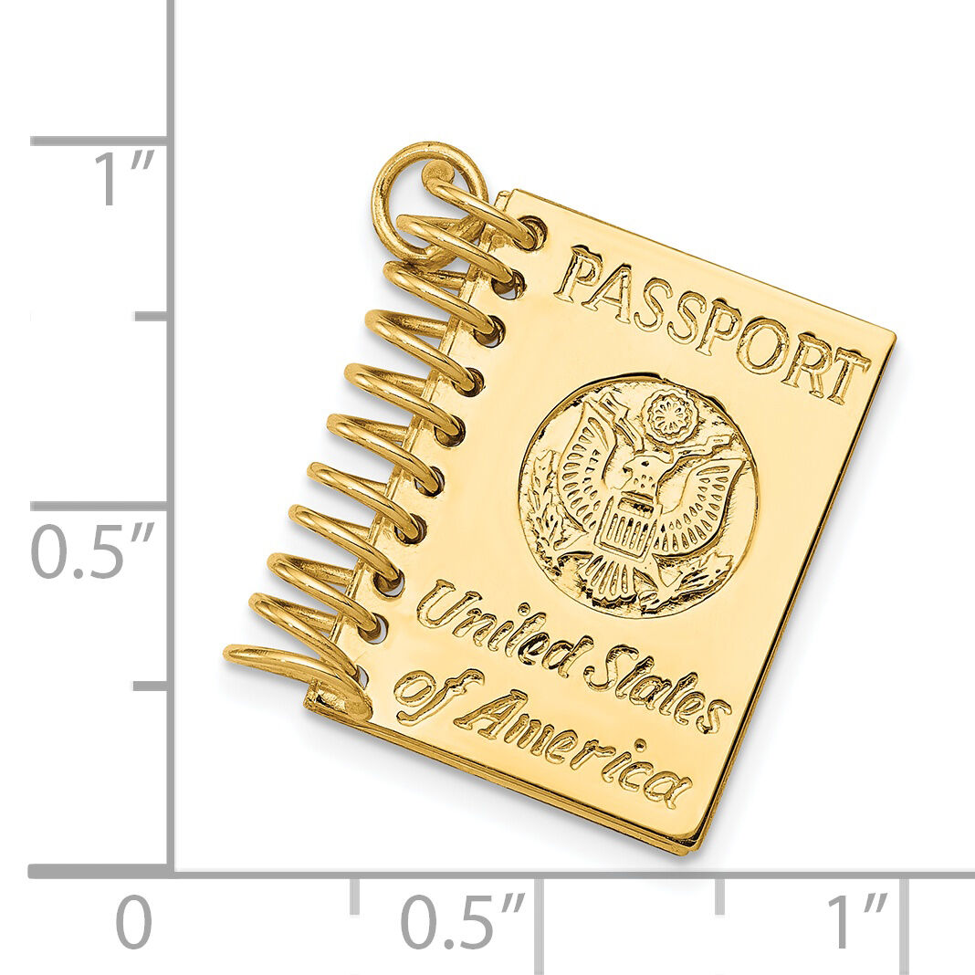 14k 3D Passport Opens Charm-A1548