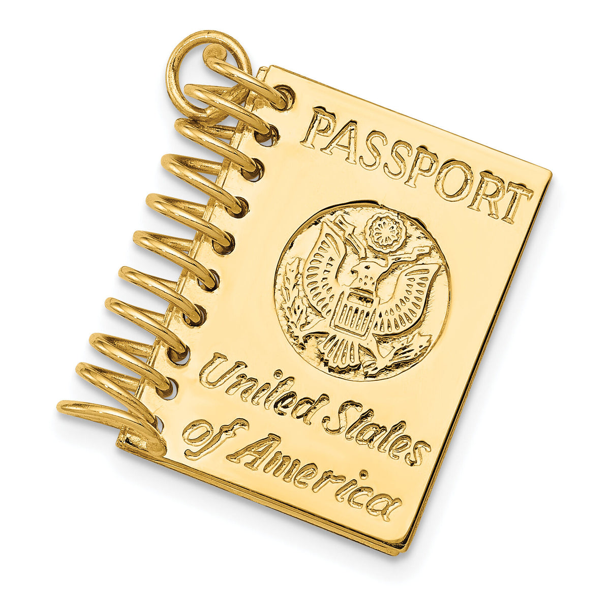 14k 3D Passport Opens Charm-A1548